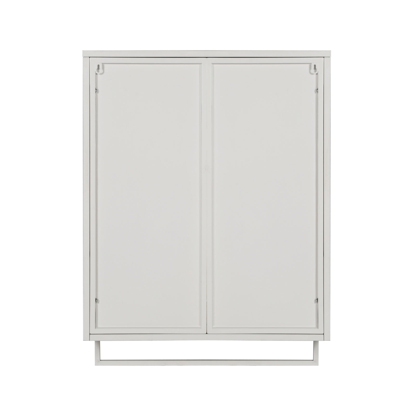 Modern Two-Door Wall Cabinet With Glass Doors And Open Shelf