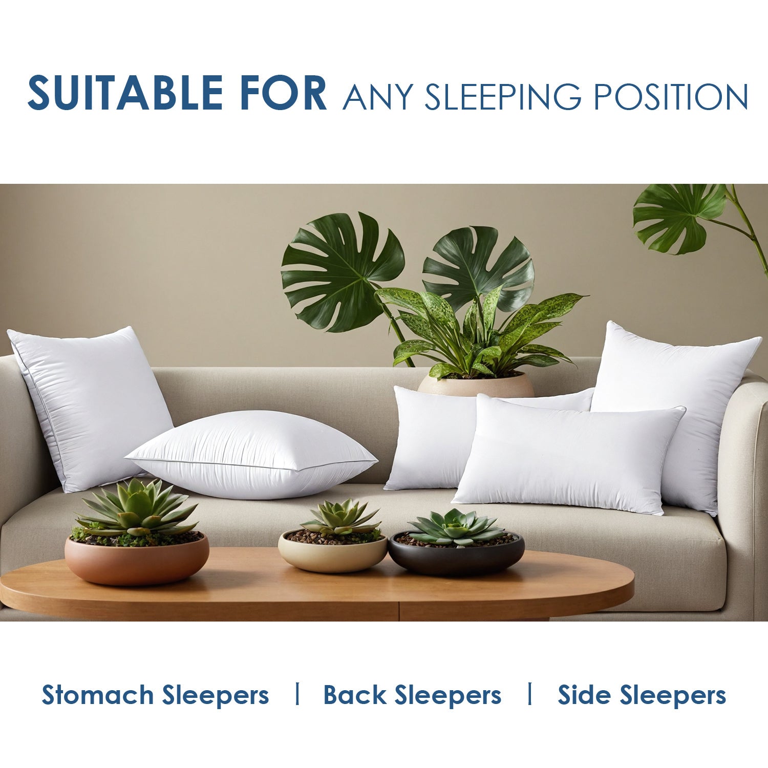 White Square Pillow Two Bubble Bags Suitable For Bed Cushions, Sofa Cushions, Garden Cushions, Cushion Core, Breathable, Hand Washable, OKO-100 Certified