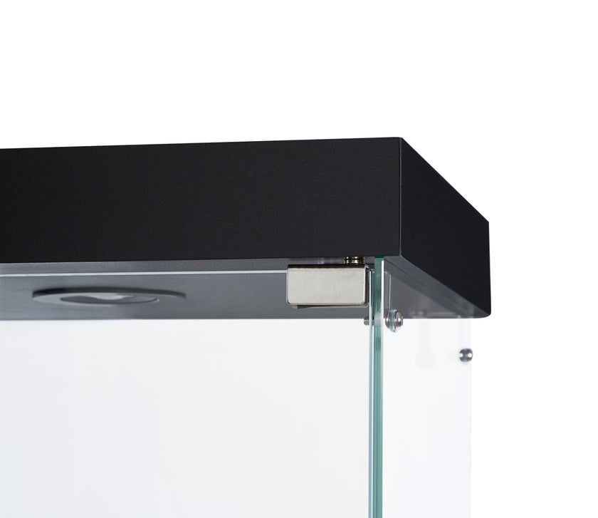 4-Tier Glass Display Cabinet, Double Door Glass Cabinet, Four Partitions, Two Locks, Floor Standing