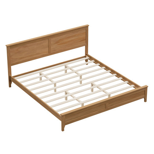 Modern Solid Wood King Size Platform Bed With Sturdy Wooden Slats Support,No Box Spring Needed, Seadrift