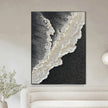 3D Texture Sea Wave Scenery Abstract Landscape Design Oil Painting Black And White Wall Art Picture Hand-Painted Canvas Hot Selling For Living Room Decor