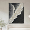3D Texture Sea Wave Scenery Abstract Landscape Design Oil Painting Black And White Wall Art Picture Hand-Painted Canvas Hot Selling For Living Room Decor