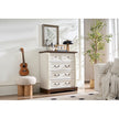Farmhouse Style 5 Drawer Dresser Chest With Base Wooden Rustic Chest Of Drawers, Storage Dresser Organizer For Bedroom, Living Room, Beautiful Sturdy And Durable