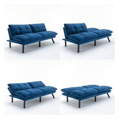 Navy Blue Convertible Folding Modern Sofa Bed