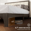 Queen Size Bed Frame With Headboard, Platform Bed Frame With Wooden Slats No Box Spring Needed Charcoal Gray