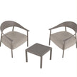 Modern 2 Piece Accent Chair Set With Coffee Table  Apricot Brown PP  Steel Frame Sofa Set, Soft Cushioned Seating For Living Room, Lounge, Balcony