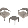 Modern 2 Piece Accent Chair Set With Coffee Table  Apricot Brown PP  Steel Frame Sofa Set, Soft Cushioned Seating For Living Room, Lounge, Balcony