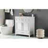 30'' Bathroom Vanity With Resin Sink, Solid Wood Frame Bathroom Storage Cabinet With Soft Closing Doors, Retro Style, White
