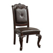 Beautiful Hand-carved Formal Traditional Dining Chair With Faux Leather Upholstery