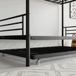 Twin Bunk Bed With Trundle Metal Bunkbeds With Ladder And Full-Length Guardrail, Noise Free, No Box Spring Needed, Black