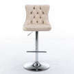 Swivel Velvet Barstools Adjustable 25 33  Seat, Modern Upholstered Chrome Base