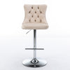 Swivel Velvet Barstools Adjustable 25 33  Seat, Modern Upholstered Chrome Base