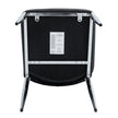 Set Of Four Black PU Comfort Dining Chairs 17.7x25 Dining Chair With Extended Backrest,BLACK PU,Silver Metal Legs,Suitable For Various Places Such As Family Restaurants, Hotels, Coffee Shops,etc.