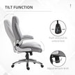 Vinsetto High Back Faux Leather Home Office Chair Rocker With Adjustable Armrest For Home Office, Gray