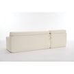 LY-029B WHITE COMPRESSION SOFA Combining Chaise Longue With 3-seater  Wood Grain Chenille Fabric, Full Sponge Compression Sofa,combined Sofa With 2 Pillows For Living Home Furniture