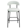 26 Counter Height Bar Stools Teddy Fabric Cover Kitchen Island Counter Bar Stool With Black Powder Coating Base And Footrest