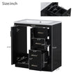 30'' Bathroom Vanity With Resin Sink Combo,Solid Wood Frame Bathroom Storage Cabinet, Freestanding Vanity Set With 3 Drawers& Soft Closing Doors