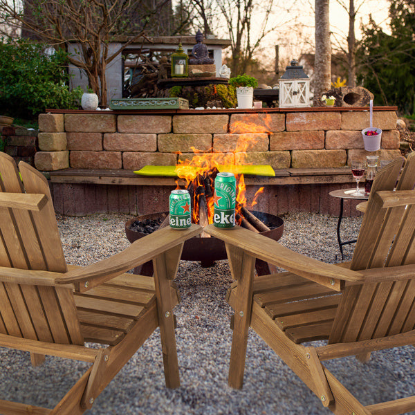 Wooden Outdoor Folding Beach Chair Two-piece Set