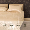 Luxurious Satin Microfiber Bedding Set Double-sided Jacquard Pattern, Italian Style Gold Ultra-shine Quilt Cover Three-piece Set, Super Soft King-size Quilt Cover With Pillowcase, Machine Washable, OK