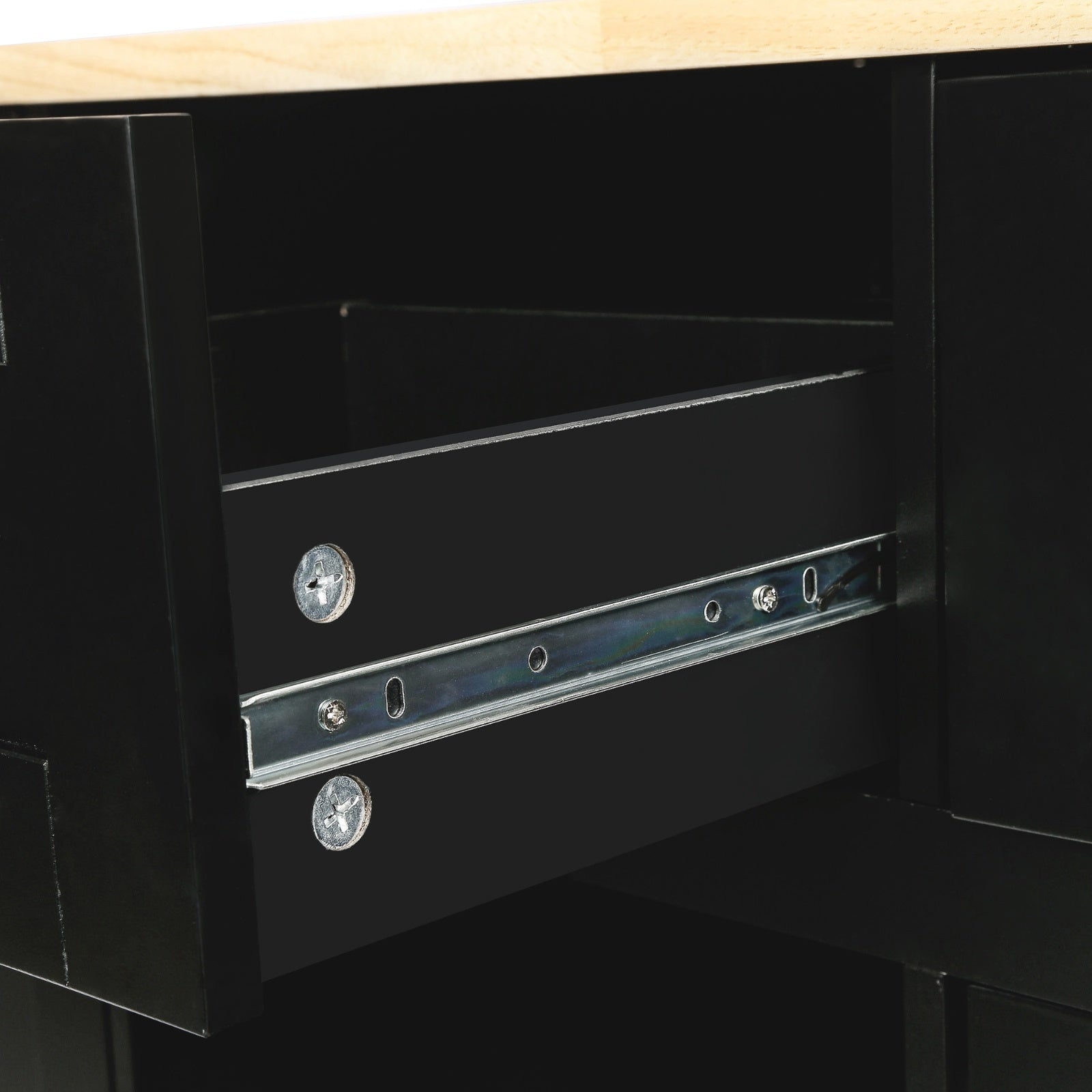 Kitchen Cart With Rubberwood Drop-Leaf Top, Cabinet Door, Storage Racks