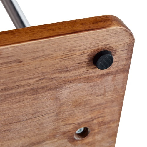 70  Industrial Coat Rack, Solid Wood & Silver Stainless Steel Clothing Rack, Double Layer Hanger For Coats, Hats, Bags, Shoes, Vintage Wood Grain  34.6  Wide