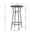 3 Bar Table And Chairs Set For Dining Room Industrial Counter Height Bar Chairs With Metal Back, Fabric Seat