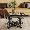 3 Piece Tempered Glass Surface Coffee Table Set Decor Coffee Table