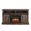 Modern Entertainment Console TV Stand With 23  Fireplace Insert, Multipurpose Sliding Door TV Cabinet Large Storage Space, 58.11  W  15.79  D  32.36  H Antique Brown
