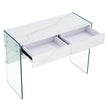 White Environmental Protection MDF Minimalist Dresser, Desk, Desktop Computer Desk, With Double Drawer Storage Space, Simple Home, Perfect For Various Styles Of Home Environment.