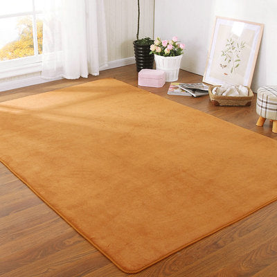 Thickened Solid Color Pattern Coral Fleece Carpet Modern Home Living Room Bedroom Bedside Tatami Crawling Mat Full-covered