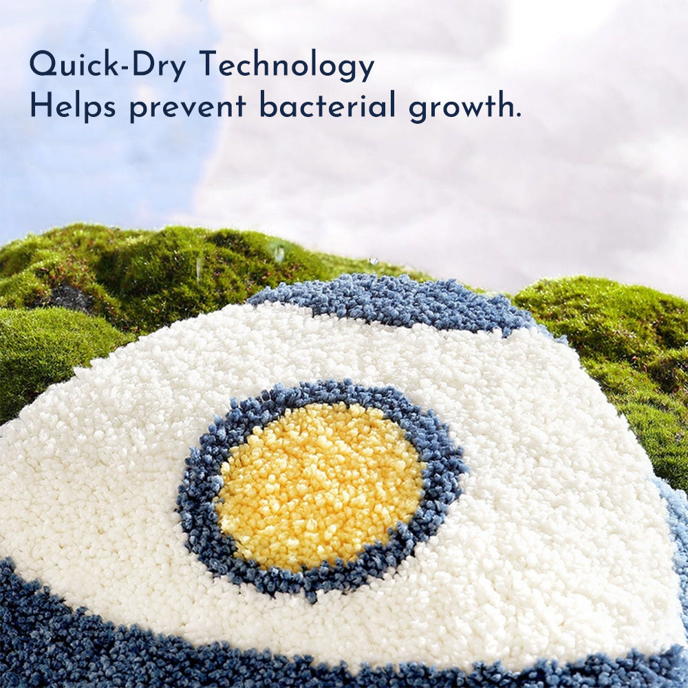 Cartoon Rocket Bath Mat Bathroom Decoration Area Rug Toilet Anti-slip Foot Mats Thickened Flocking Bath Carpet Non-slip Doormat Absorbent Bathroom Mat