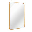 24x32 Inch Gold Metal Framed Rectangular Bathrrom Mirror For Wall.