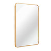 24x32 Inch Gold Metal Framed Rectangular Bathrrom Mirror For Wall.