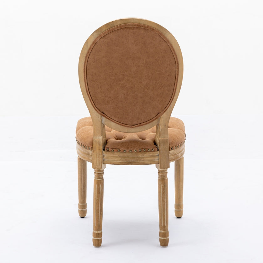 French Style Solid Wood Frame Antique Painting,Hand-pulled Buckle Decoration PU Artificial Leather D