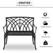 38 Inch Orchid Backrest Black Aluminum Bench