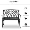 38 Inch Orchid Backrest Black Aluminum Bench