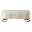 Elegant Fabric Velvet Storage Footstool