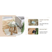 Modern And Practical Round Table. Made Of Clear Tempered Glass Top And Wood-coloured MDF Material. Suitable For Living Rooms And Bedrooms