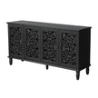 60 Antique Buffet Cabinet With Floral Carvings With Solid Wood Legs&Antique Brass Handles&Adjustable Shelves, TV Stand For 65'' TV, Sideboard For Living Room,Dining Room