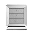 W 22 X D 16.5 X H26.4 Elegant Mirror Three Drawer Cabinet, Drawer Inlaid With Diamond Glass Mirror Three Drawer Cabinet, Suitable For Corridor, Living Room, Corner, Bedroom, Sofa