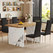 Table And Chair Set.Natural Wood Grain MDF Dining Table - 55x31.5 Inch.Paired With 4 Modern Style Dining Chairs In Black, Essential For Minimalist Homes.Blending Into Various Home Environments.