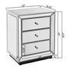 W 22X D 16  X 26.8  Silver Mirror Three Drawer Cabinet