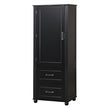 Tall Bathroom Storage Cabinet, Freestanding Storage Cabinet With Two Drawers And Adjustable Shelf, MDF Board With Painted Finish