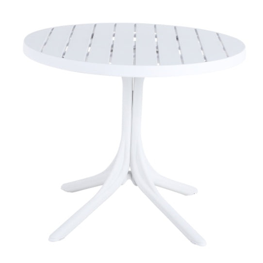 Modern White Round Plastic Table  36 Inch IndoorOutdoor Dining Table & Coffee Table, Lightweight Polypropylene All-Weather Patio Table For Garden, Courtyard, Kitchen, Camping