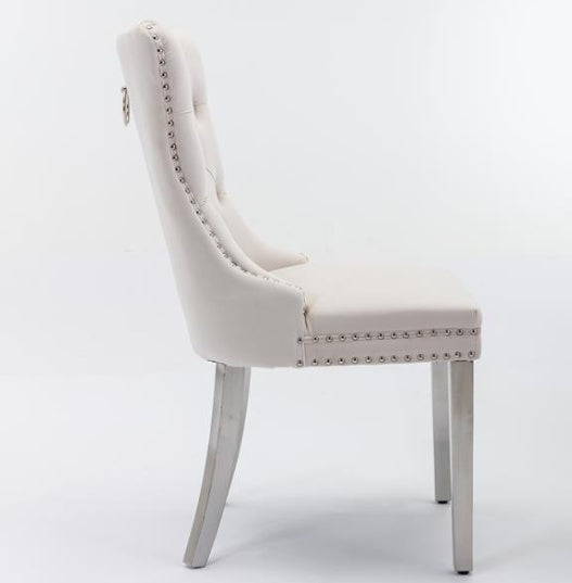 Velvet Upholstered Dining Chair - 2-piece Set