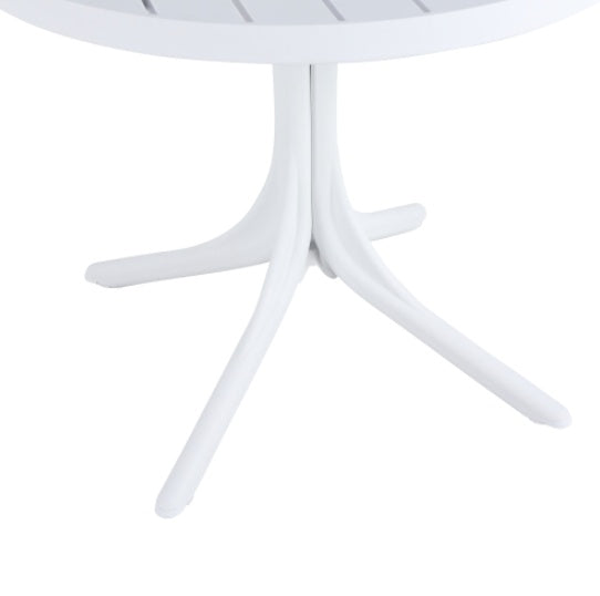 Modern White Round Plastic Table  36 Inch IndoorOutdoor Dining Table & Coffee Table, Lightweight Polypropylene All-Weather Patio Table For Garden, Courtyard, Kitchen, Camping