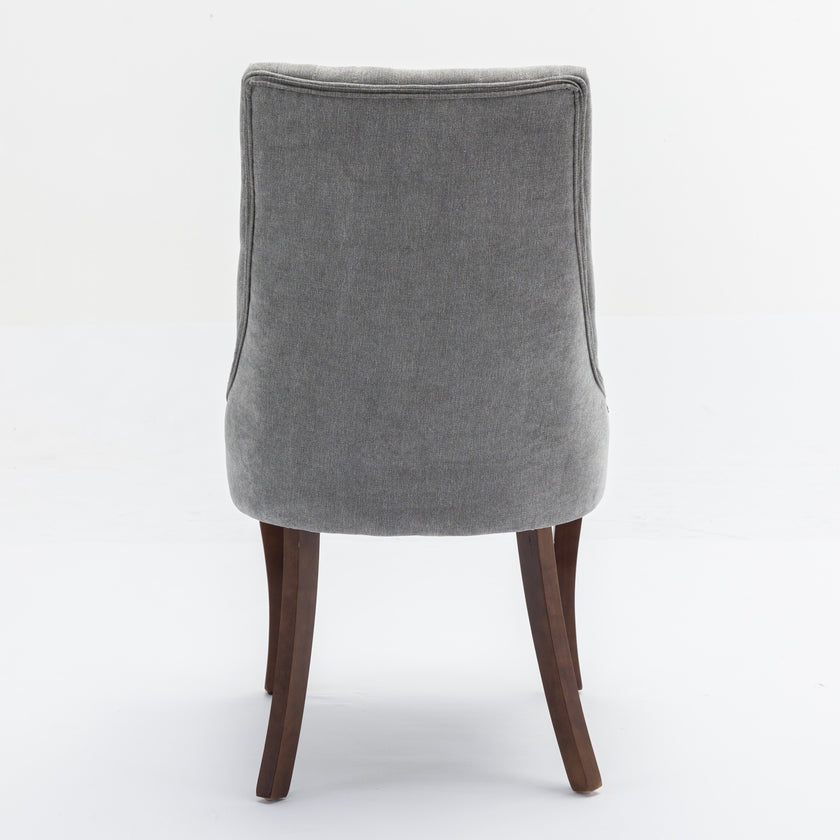 Rayon Cloth Flocking Linen Dining Chairs Channel Kitchen Dinner Chair Comfy Fabric Upholstered Accen