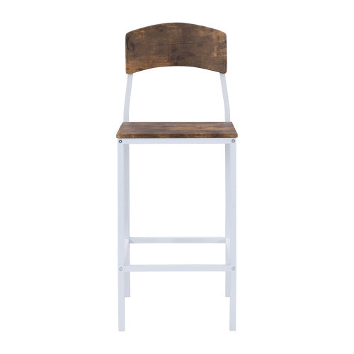 TOPMAX Farmhouse 5-piece Counter Height Drop Leaf Dining Table Set With Dining Chairs For 4,White Frame Rustic Brown Tabletop