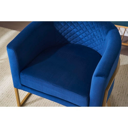 Upholstered Velvet Chair Gold Metal Bracket, Medieval Living Room Office Tea Room Lounge Chair With Curved Backrest