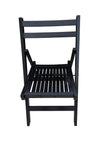 Black Slatted Wood Folding Chair, Set Of 4 - Foldable Event Style